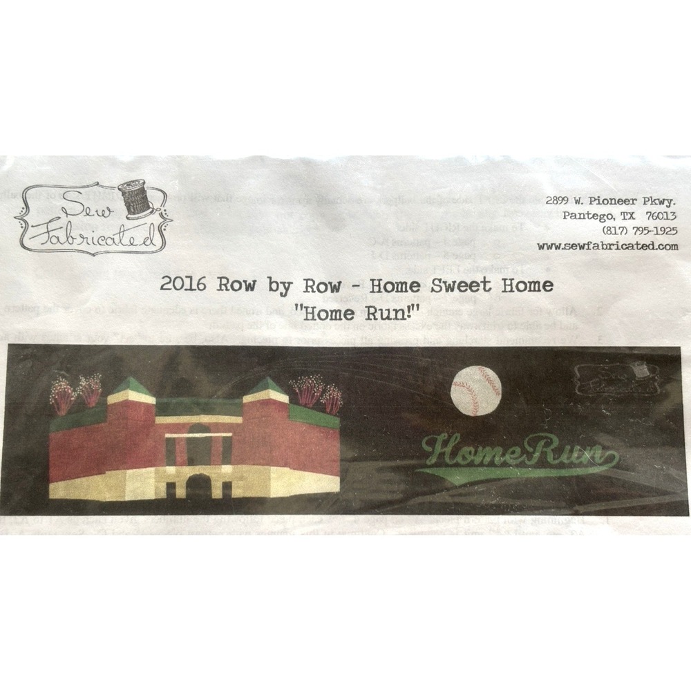 Home Sweet Home Row by Row Quilt Kit Baseball Stadium Home Run!